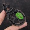 Дерево жизни Медный кулон с бирюзой и зеленой медной проволокой, подвеска с драгоценным камнем, плетеная вручную проволока, подарок для женщин, ювелирные изделия из меди