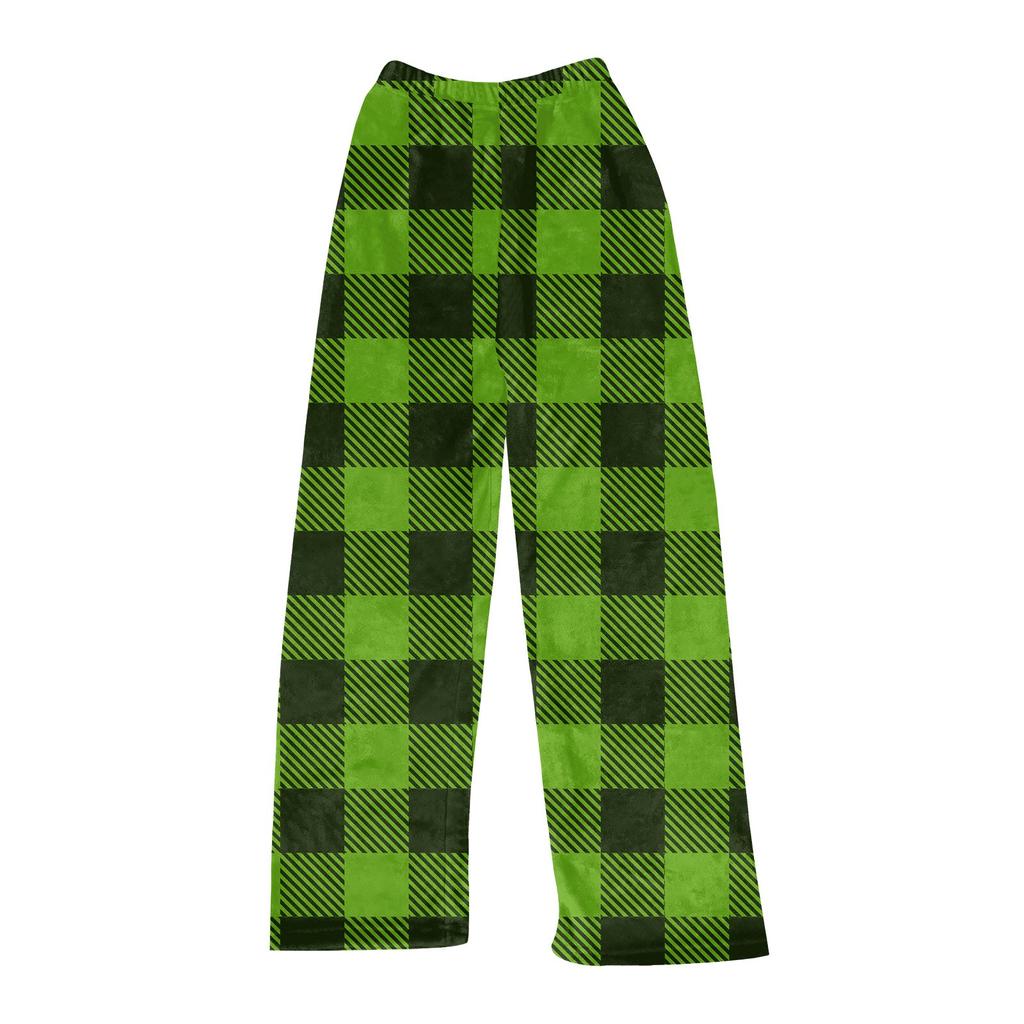 Women Autumn Winter Plaid Pants Full Length Long Trousers Sports Pants