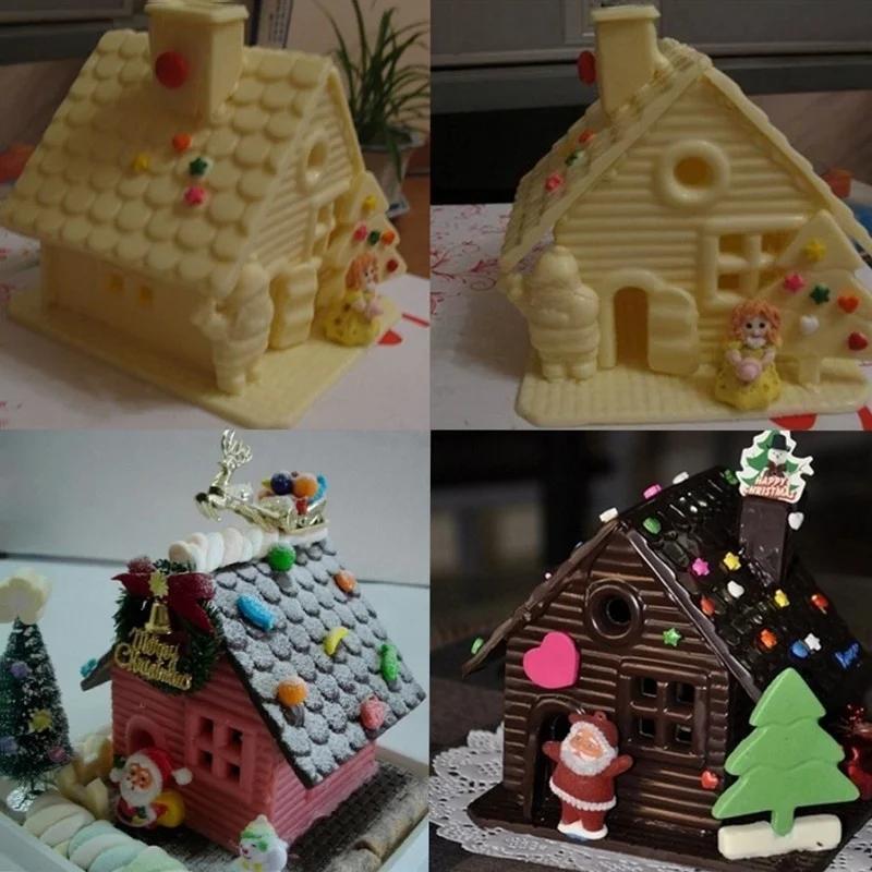 3D Дом Дверь DIY Силиконовая Форма Пряник Фонант Украшение Торта Шоколад Рождественская Форма для Выпечки