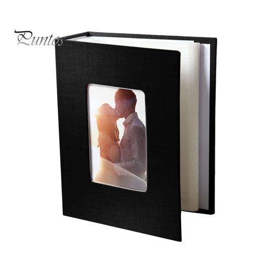 Slip-in Photo Album Linen Cover 50 Pages 100 Pockets 4x6-Inch Wedding Travel Baby Shower Kids Family Anniversary Picture Collection Book