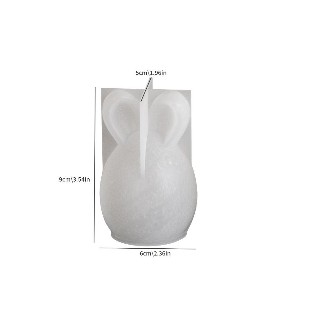 Easter Series Bunny Eggshell Mold Striped Pattern Handmade Bunny Scented Candle Mold Reusable Silicone 3D Rabbit Molds Craft DIY