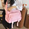 High Capacity Retro Canvas Bag Unisex Style Perfect For Daily Use With Zipper Closure