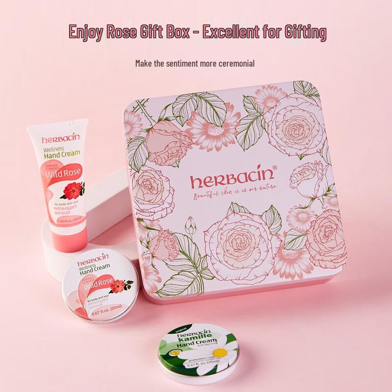 Herbacin Kamille Hand Cream Rose Gift Set