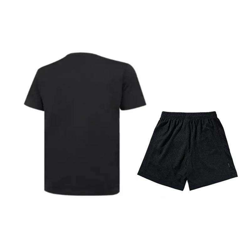Li-Ning Летний круглый вырез Пуловер Короткий рукав Удобный Дышащий Фитнес Кожаный Простой Универсальный Повседневный Спортивный костюм AHSUA07-1+YATV113-1