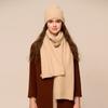 Autumn and Winter Cashmere Flanged Plain Weave Hat Scarf Two-piece Set Men's and Women's Warm Fashion