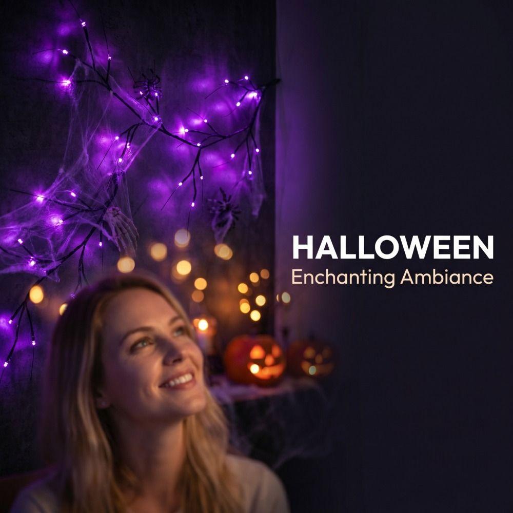 Imitation Twig Halloween Ghost Festival Lighting Bat Twig Lights Spooky Decorations