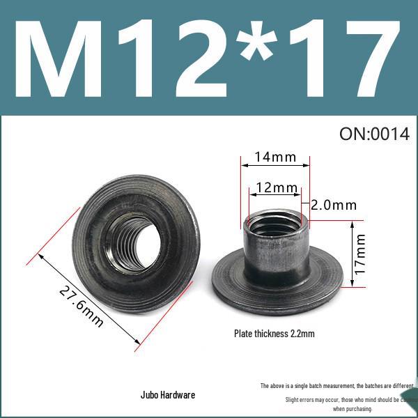 Thickened Welded T-Nut, Cold Heading Iron Plate, Round Imperial Fine Thread, Natural Color, Sizes M6/M8/M10.
