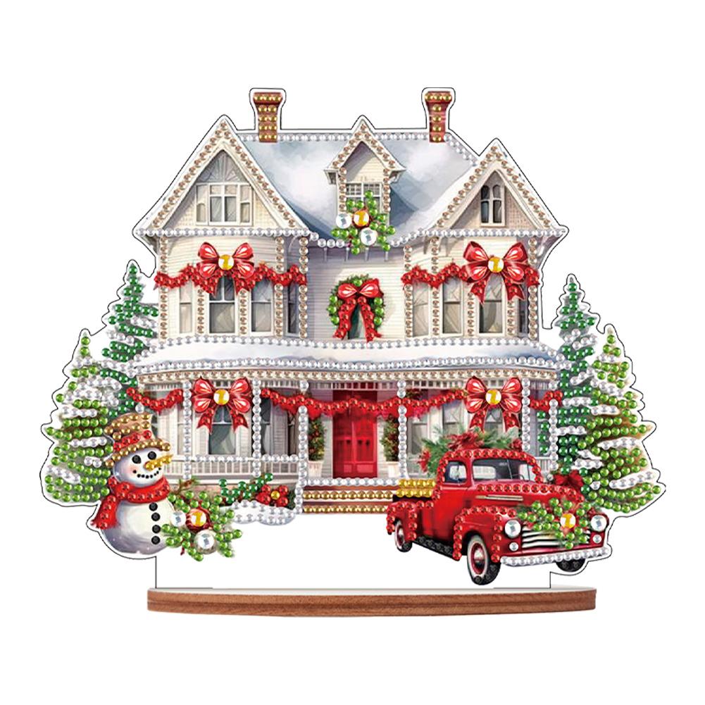 2D/Плоский Рождественский Магазин Сделай Сам 5D Сделай Сам Алмазная Живопись Настольные Украшения Алмазная Вышивка Настольные Украшения для Дома Офиса Декор для Рабочего Стола