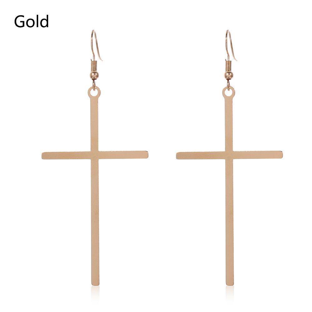 Exaggerated Jewelry Punk Rock Big Cross Long Earrings Ear Stud Dangle Drop