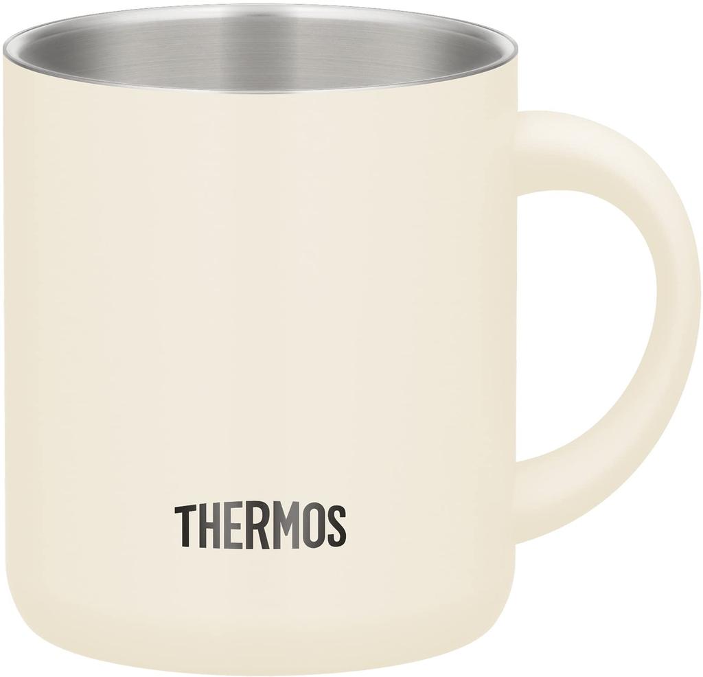 Thermos Кружка из нержавеющей стали с вакуумной изоляцией 280 мл молочно-белая MWH JDG-281C