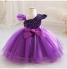 Toddler Girls' Party Dress Solid Color Sleeveless Performance Wedding Sequins Adorable Princess Polyester Knee-length Skater Dress Summer Spring