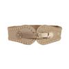 Womens Faux Adjustable Leather Waist Belt With Rivet Decor Western Style For Wear Winter