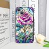 Цветной чехол для телефона с узором из роз в стеклянном стиле для iPhone 17 16 12 11 14 Plus 13 14 15 Pro Max Mini X XS Цветочный мягкий чехол