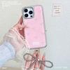 Applicable To Apple 16PM Girls Pink Girls Bow Pendant Mobile Phone Case IPhone 15 Pro Glue Drop Protection Case