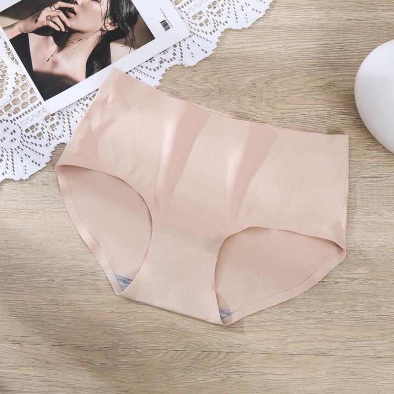 Женское бесшовное нижнее белье Ice Silk, цельное нижнее белье, дышащие сексуальные трусы, треугольные трусики со средней талией