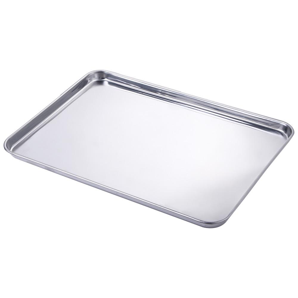 Stainless Steel Fruit Plate Heavy Duty Rectangle Loaf Pan Cake Dish Baking Tray Cookie Sheets