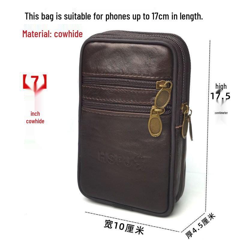 Мужская поясная сумка для телефона из коровьей кожи - Прочные вертикальные и горизонтальные модели для спорта и строительных площадок