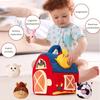 Baby Plush Farmhouse Toy Set with Stuffed Farm Animals Toddlers Boys Girls Mini Plush Barn Sensory Toy with Animal Plushie Decoration
