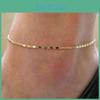 Elegant Women Simple Gold Plated Chain Anklet For Beach And Barefoot Sandal Styling