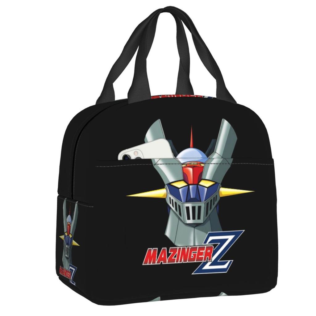 Custom Ufo Robot Grendizer Goldrake Mazinger Z Resuable Lunch Boxes Women Leakproof Thermal Cooler Food Insulated Lunch Bag Work