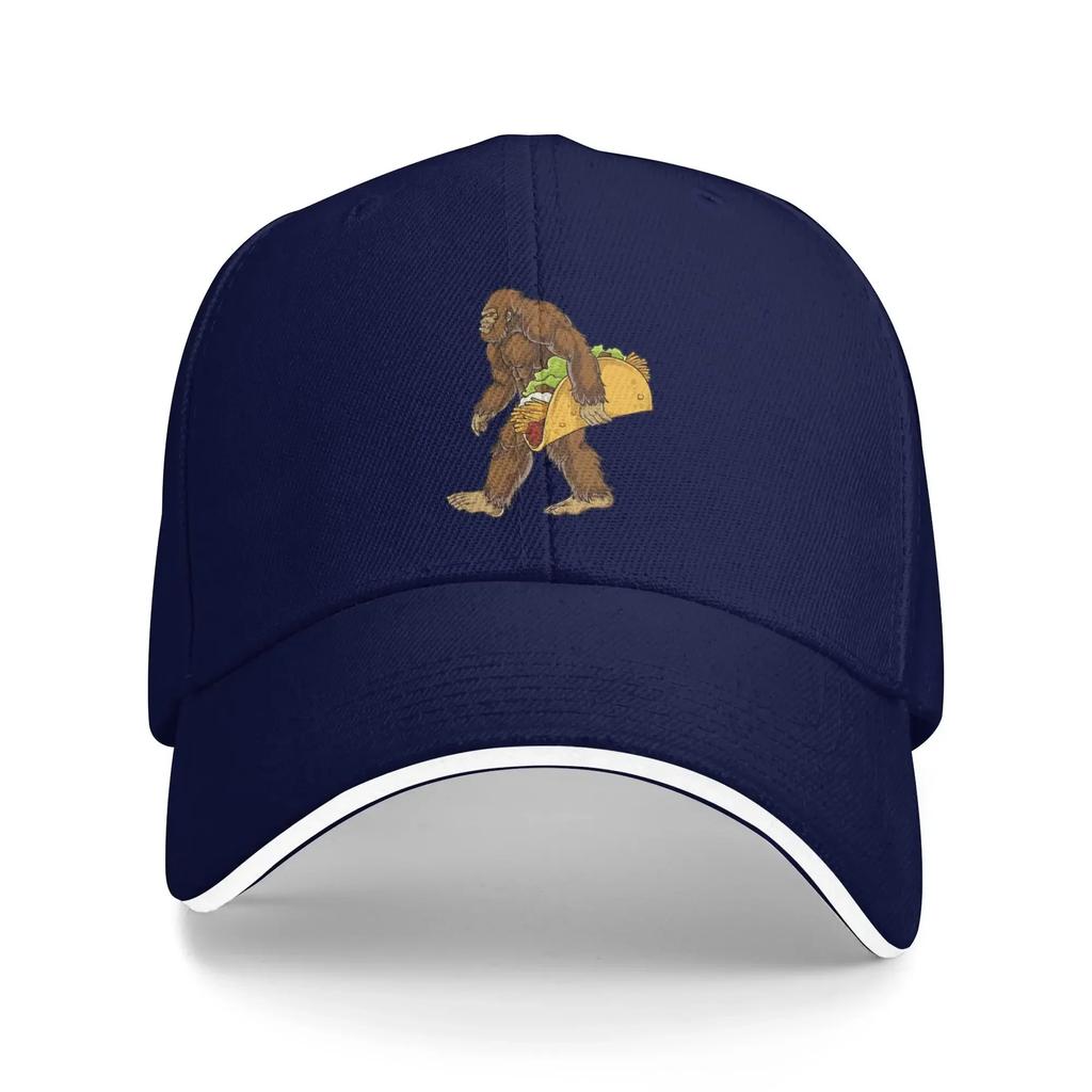 Bigfoot Sasquatch Carrying Taco Baseball Cap Couple Women Custom DIY Trucker Hat Summer Fashion Outdoor Gym Adjustable Caps