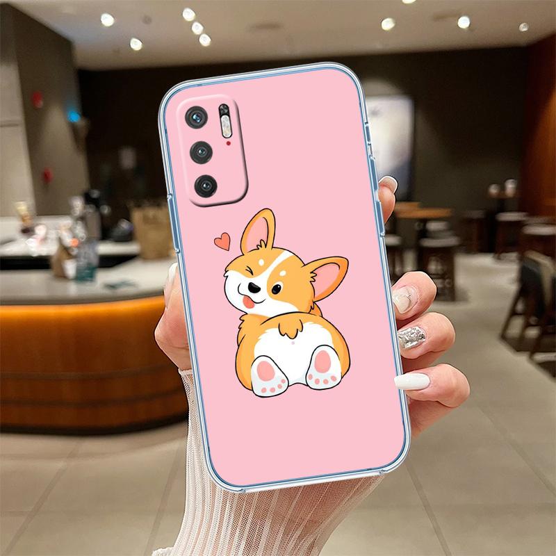 UP23 Cute Corgi dog Transparent Phone Case for Samsung Galaxy A04 A04S A14 A23 A34 A54 M23 M33 M52 M53