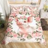 Pink Pig Bedding Set King Queen Sleeping Pig Duvet Cover For Kids Boys Girls Kawaii Animals Comforter Cover With 2 Pillowcases
