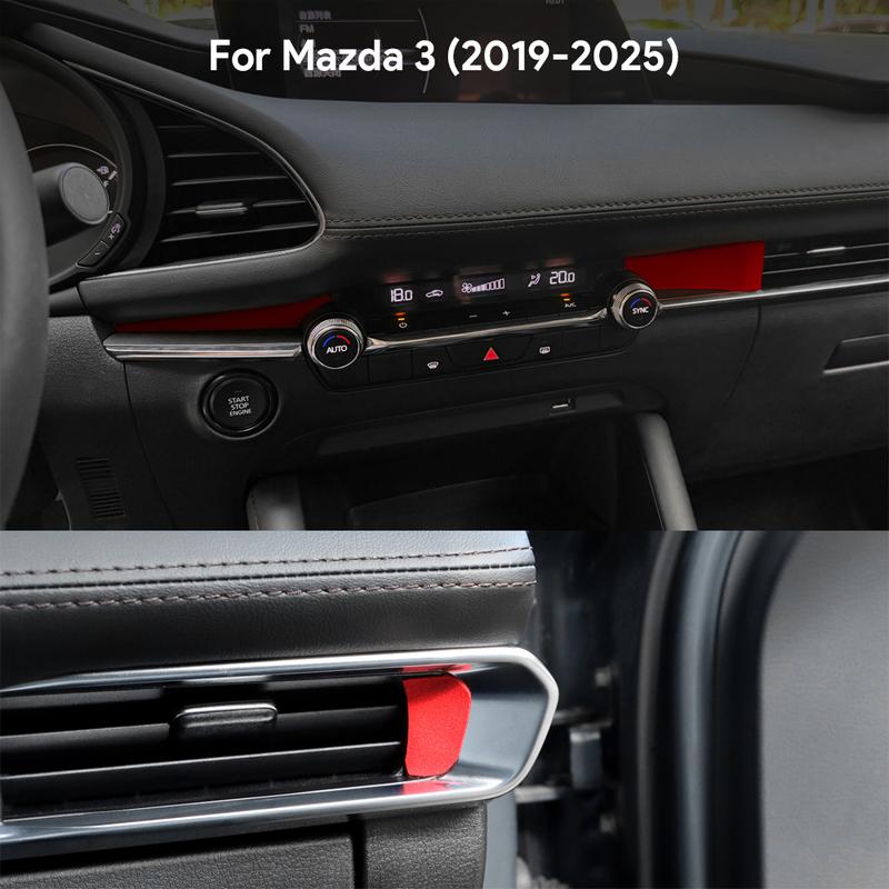 Премиум замшевая наклейка на панель воздуховода для Mazda 3 BP 2024 2025 Mazda3 Axela LHD RHD