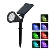 7 светодиодных солнечных прожекторов RGB солнечные ландшафтные светильники IP65 водонепроницаемые с регулировкой яркости для наружного освещения сада, газона