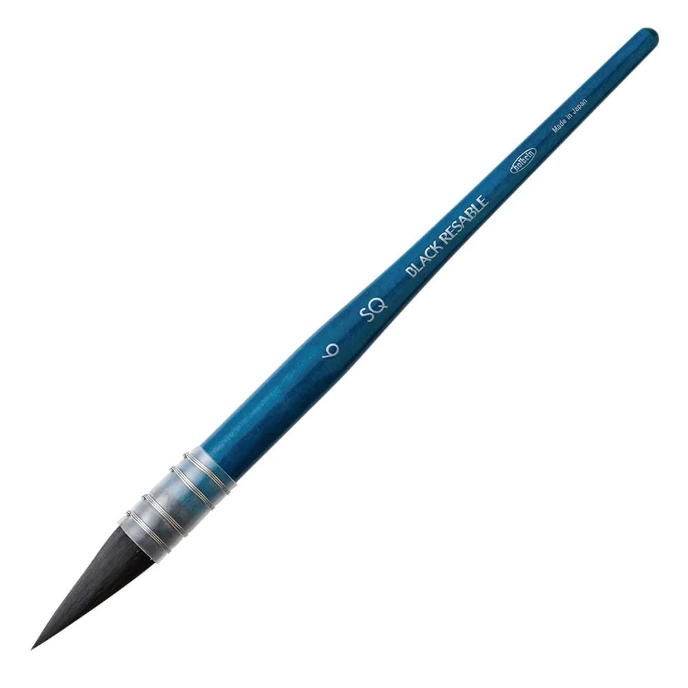 Holbein Watercolor Black Size 204156 Brush, Resable, SQ, 6,
