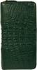 FashionBerry Green Crocodile Long Wallet for Men and Women, Made from a Single Piece of Genuine Alligator Leather, Features a Zipper-Through Closure,