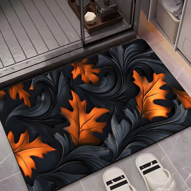 Напольный коврик в стиле кленового листа Diatom Mud, коврик для входной двери, впитывающий коврик для ног в ванной комнате, напольный коврик для ванной комнаты