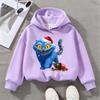 2025 New KPOP Christmas Blue Cat Printed Children's Sports Shirt Cute Children's Festival Hoodie