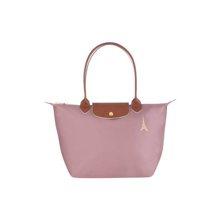Longchamp Сумка-тоут Le Pliage Club 28 на кнопке-молнии с кожаной отделкой Женская тоут Розовый 2605319ESP44
