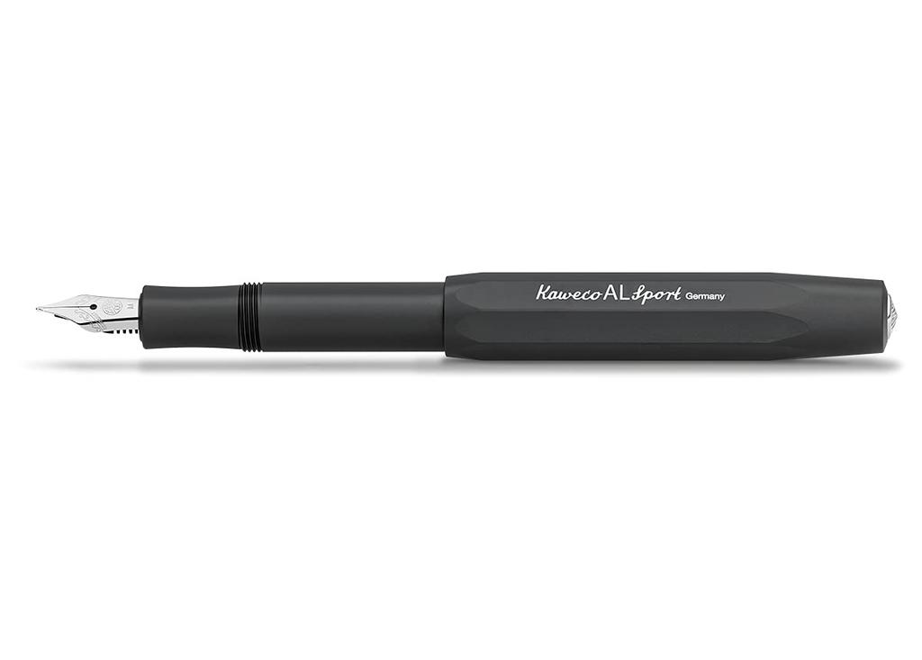Kaweco Al Sport Fountain Pen, Medium Nib, Black, ALFP-BK, Officially Imported