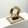 Ceramic Handicrafts Geometric Gold Ring Hollowed-out Twisted Circles Decorative Figurines Home Decoration Accessories