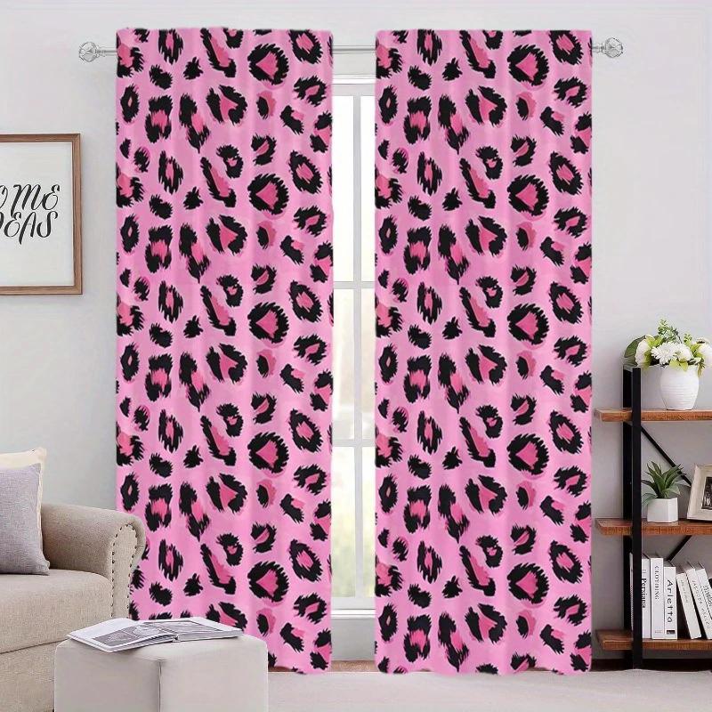 Классические шторы с розовым леопардовым принтом, шторы-кулиски 30*65, для спальни и гостиной, украшение дома, украшение комнаты