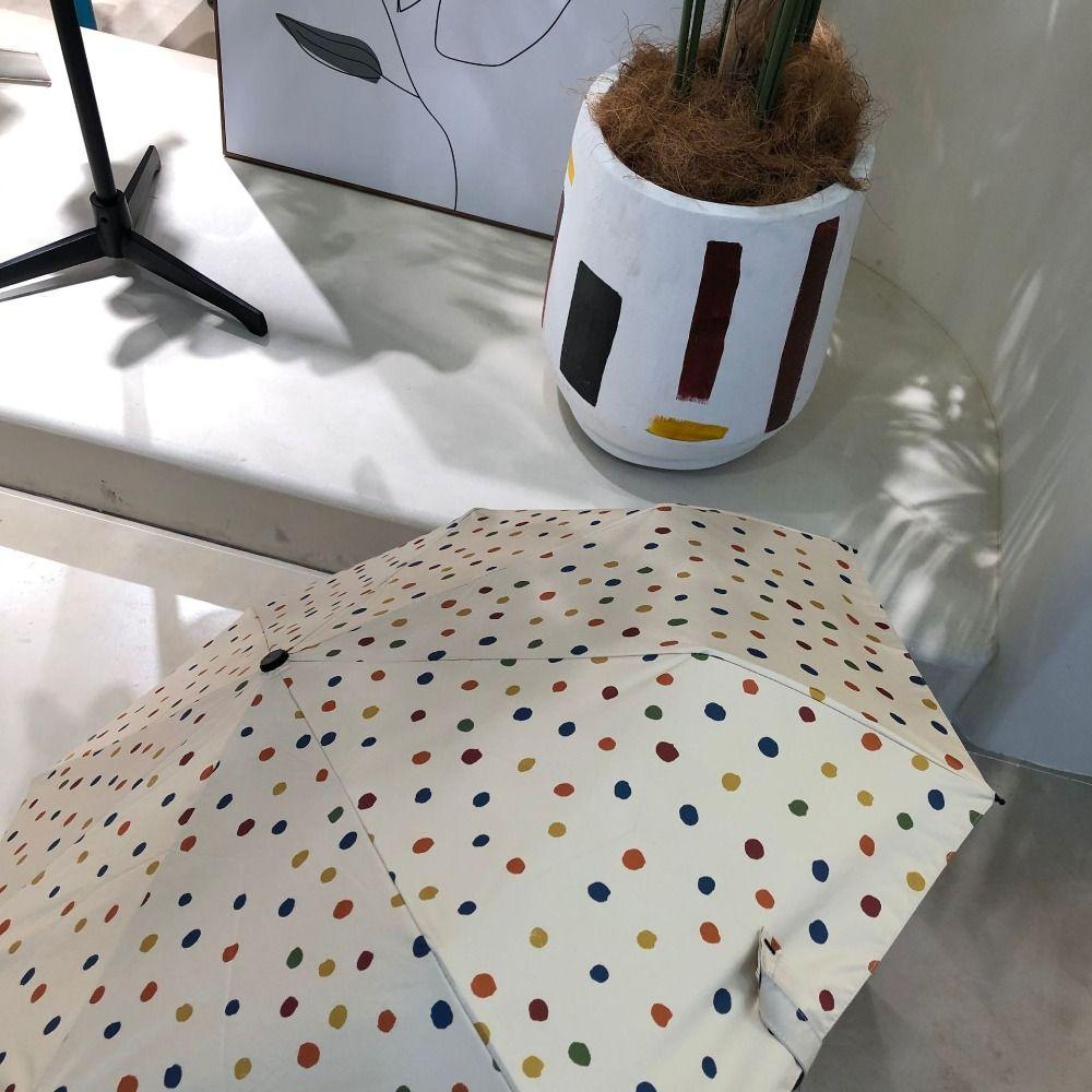 Красочный виниловый автоматический зонт Ветрозащитный Защита от УФ-лучей Зонт Защита от УФ-лучей Портативный Мини Прочный Складной зонт Для девочек