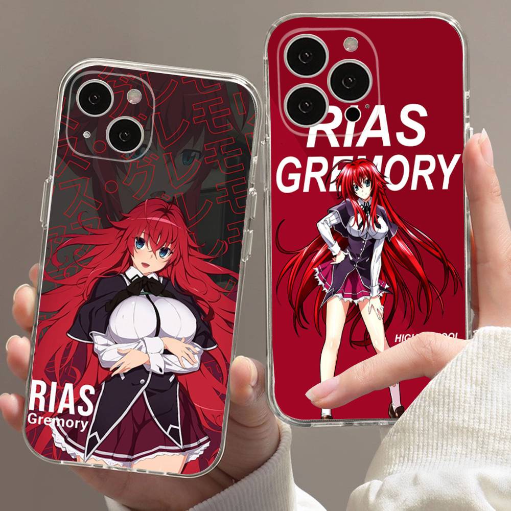 DXD Rias Gremory Mobile Cell For iPhone 11 12 13 14 15 16 17 Pro Max Plus 13 Mini Silicone Soft Transparent Back
