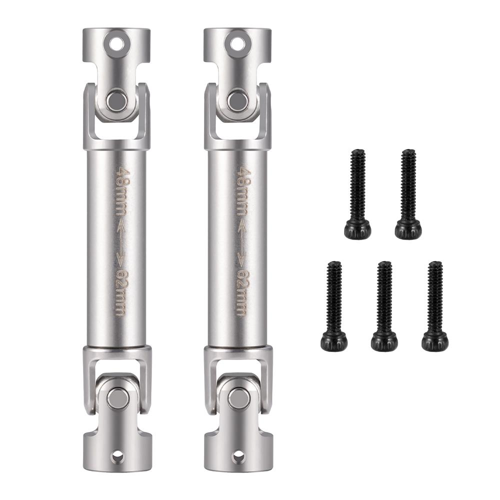 AXSPEED 2PCS Stainless Steel Center Drive Shafts D-shaped Holes for 1/18 RC Crawler FMS FCX18 LC80 Upgrade Parts