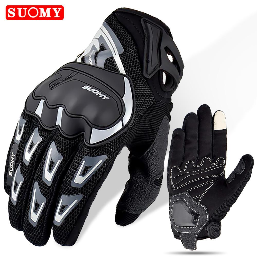 Thin mesh breathable and comfortable four-season locomotive racing car anti-drop protection full finger