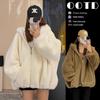 2025 Autumn/Winter Women's Short Hooded Faux Mink Fur Coat with Cotton Padding