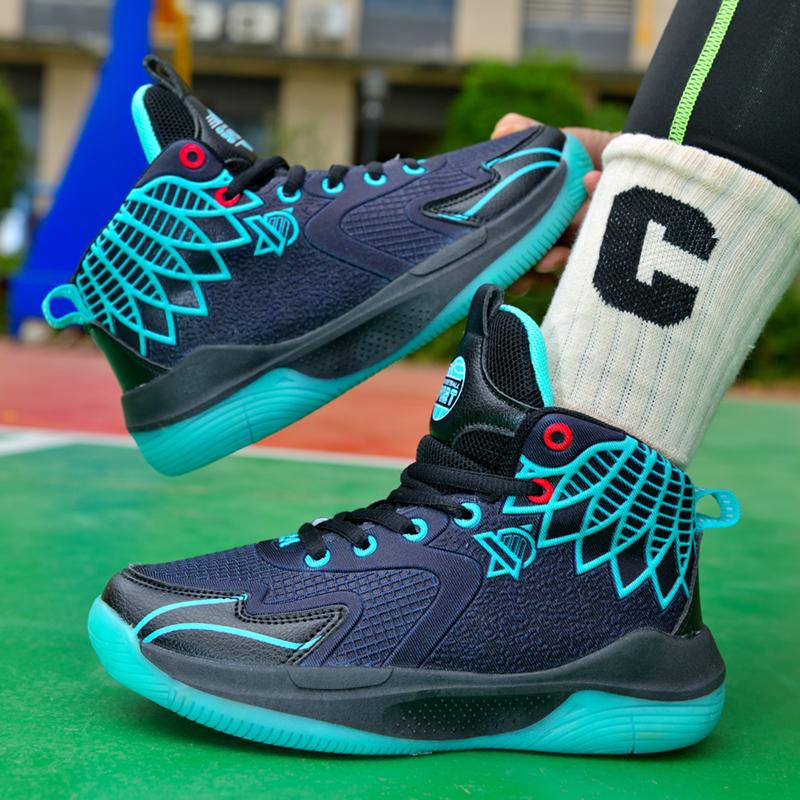 Детская спортивная обувь 31-40, дышащая детская баскетбольная обувь с сеткой, студенческая спортивная обувь
