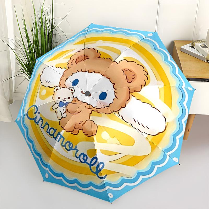 1pc Cinnamoroll, Sanrio Automatic Folding Umbrella - Compact 8-Rib Design, Durable Plastic & Iron, Perfect Gift for Friends & Family, Outdoor Umbrella