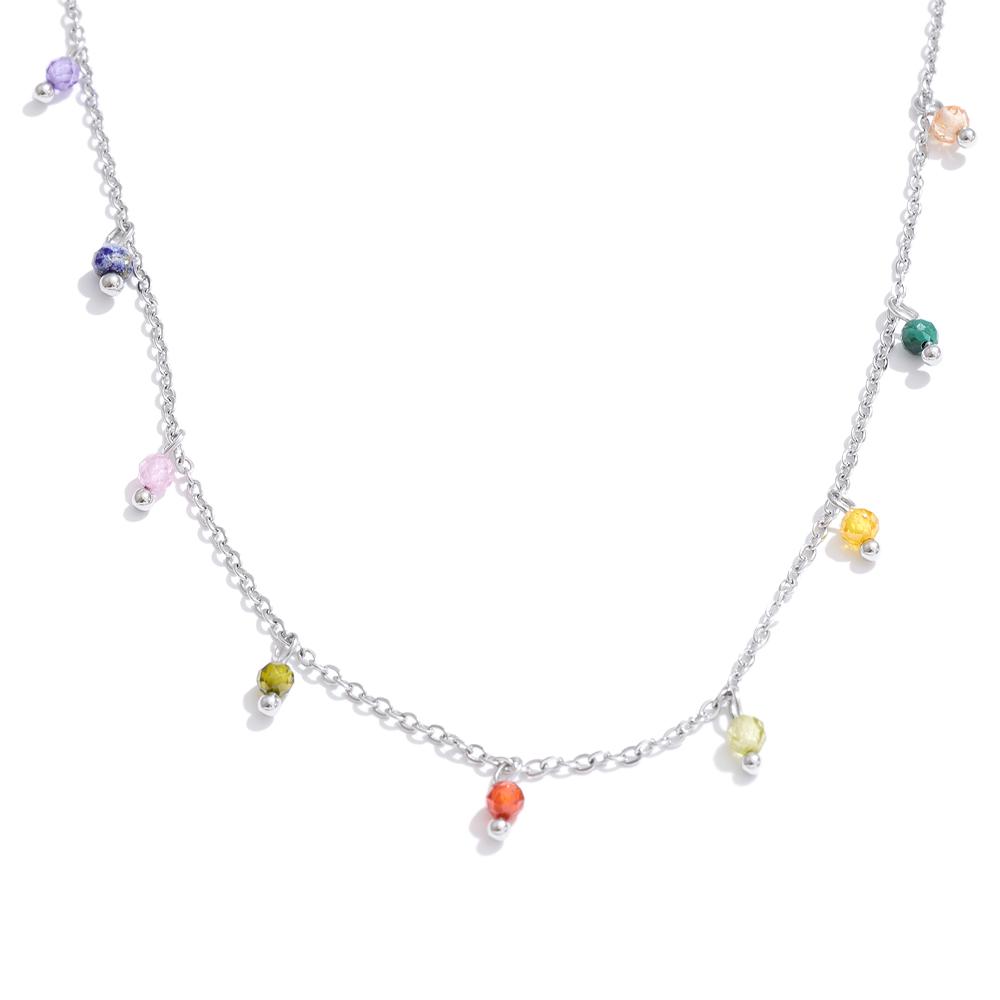 Yhpup Stainless Steel Colorful Cubic Zirconia Drop Chic Collar Necklace Tarnish Resistant Y2K Stylish PVD Jewelry Waterproof