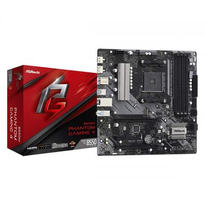 Asrock AMD Ryzen5000 серии (Сокет AM4) совместимая материнская плата MicroATX с чипсетом B550 [продукт отечественного авторизованного дистрибьютора] B550M Phantom Gami