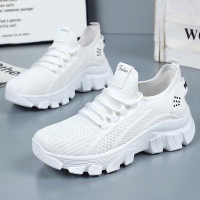 Женская обувь лето новая спортивная обувь дышащая обувь для бега толстая подошва износостойкая одинарная обувь удобная и универсальная повседневная обувь