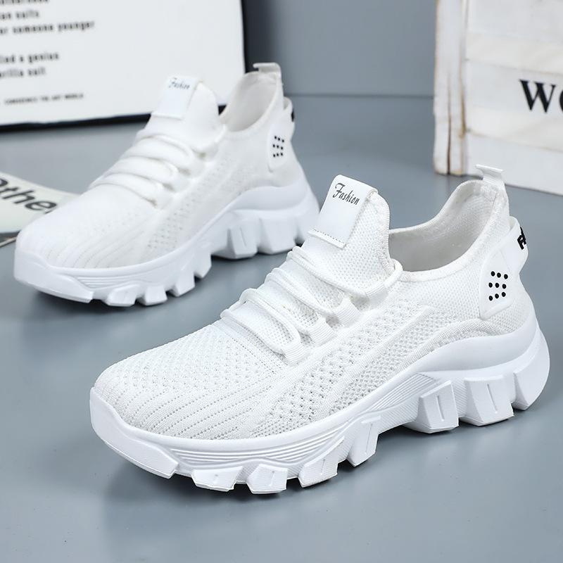 Женская обувь лето новая спортивная обувь дышащая обувь для бега толстая подошва износостойкая одинарная обувь удобная и универсальная повседневная обувь