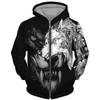 Cool 3D Wolf Printed Zipper Hoodies Fashion Men/Women Streetwear Hooded Jacket Coat Unisex Casual Hip Hop Pullover Sweatshirts