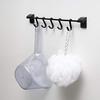 Pearl Metal 5-Hook Magnetic Storage Hooks for Bathrooms and Kitchens, Made in Japan, Black, AZ-5129